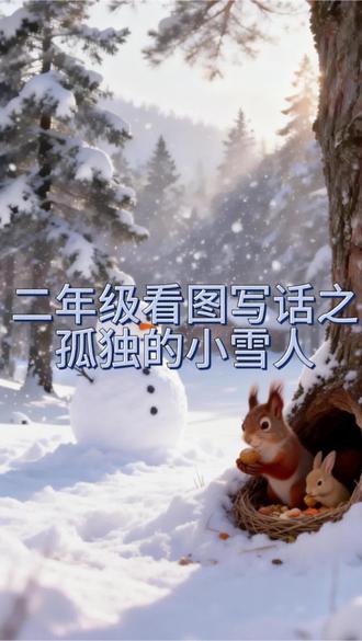二年级看图写话之孤独的小雪人,大家都放假了吗?我们下周二放假#二年级#看图写话#寒假