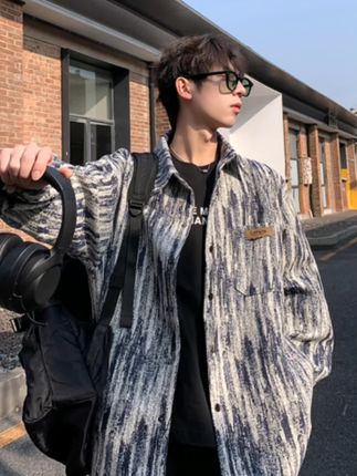 小香风外套男士春秋季宽松潮牌上衣服男生春秋款痞帅休闲工装夹克