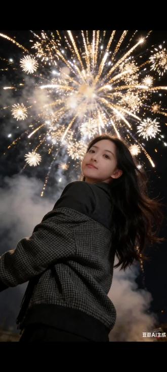 新年烟花视频 ai烟花女孩 ai烟花 超有氛围感的新年AI烟花氛围背影写真P图指令教程 #豆包ai #豆包出大片有两把刷子 #ai新年写真 #ai新年烟花写真 #新年烟花背影照 AI美女烟花特效