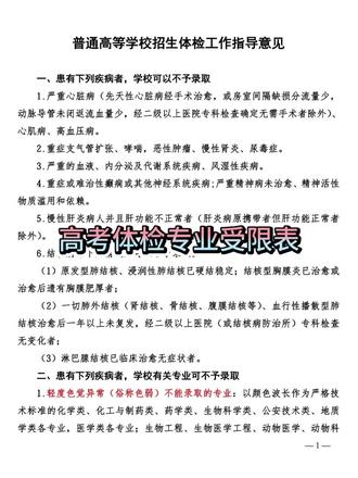 #高考 #高考体检 #高中 #体检受限代码 #家长必读
山东高考体检专业受限表