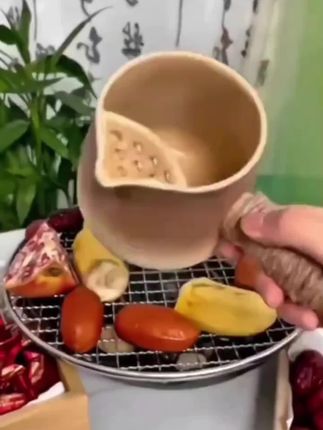 【带盖】烤奶茶罐罐壶围炉煮茶可明火干烧粗陶陶瓷煮茶陶罐侧把壶#围炉煮茶 #罐罐茶壶 #茶生活 #茶具 #煮茶器