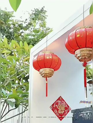羊皮灯笼新款大红灯笼仿古宫灯客厅饭店门口过道装饰户外防水乔迁#每日分享 #花灯 #家居灯饰 #红色喜庆 #灯饰