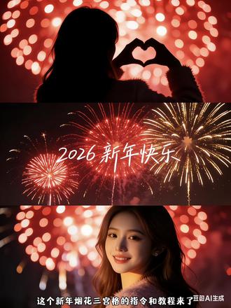 豆包p图2026跨年烟花写真指令来啦 三宫格烟花写真教程 新年烟花三宫格写真指令#豆包ai #豆包p图已经nextlevel了 #谁还没有自己的专属新年烟花 #2026新年写真 #2026新年壁纸 2026跨年烟花写真指令 烟花ai写真指令 新年三宫格写真指令 豆包p图指令教程三宫格 2026新年写真三宫格 烟花三宫格ai口令 豆包生成三宫格写真 帮我生成图片一组三宫格 豆包三宫格照片指令