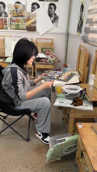 蕊子色彩画一半 开始给大家制作霉豆腐#霉豆腐 #霉豆腐制作 #美术生 #美术生日常