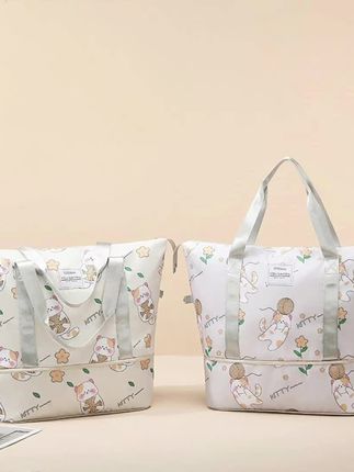 可爱短途手提旅行包女轻便大容量收纳学生住校孕妇行李袋旅行包#收纳袋 #旅行包 #行李包 #大容量包包 #在抖音入手的好东西