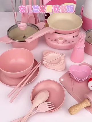 儿童迷你小厨房真煮全套做饭套装厨具真实版网红女孩玩具生日礼物#真煮厨房 #儿童厨房玩具 #儿童做饭玩具 #过家家厨房玩具 #迷你小厨房