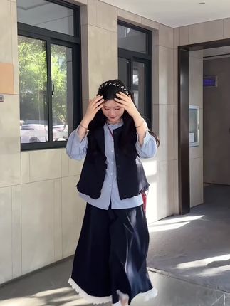 #马甲外套#半身裙两件套