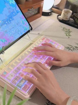【UR65三模键盘】|更适合新手宝宝的漂亮键盘!,#键盘 #机械键盘 #游戏外设 #客制化键盘 #适合女生的键盘推荐