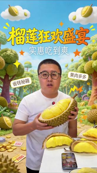 119元得3斤纯榴莲肉,免剥壳,实现榴莲自由超简单!#榴莲 #榴莲控 #榴莲肉 #金枕榴莲 #榴莲爱好者