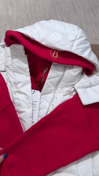 scuba新年红+泡芙五格马甲分享今日穿搭 #scuba #外套穿搭 #lulu #Lululemon #scuba外套