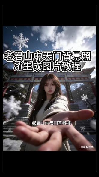 伸手触雪,身后是云开天门。平平无奇照片被豆包爆改了#豆包ai#豆包出大片有两把刷子#老君山 老君山中天门背景照教程 ai生成老君山中天门背景照 ai指令生成教程 豆包老君山p图教程 老君山中天门拍照