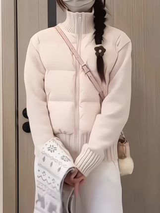 #棉服 #棉服外套 #针织拼接外套 #秋冬必备 #外套