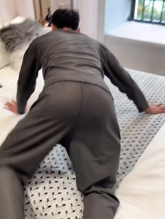 华夫格秋冬季情侣款可外穿居家服套装#睡衣 #居家服 #男士睡衣