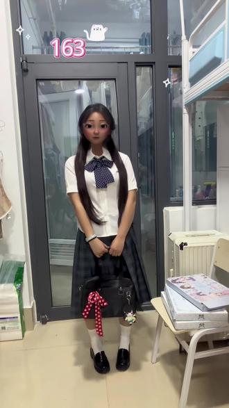 长裙测评#海苔 #长裙 #jk #微胖测评穿搭 @抖音小助手