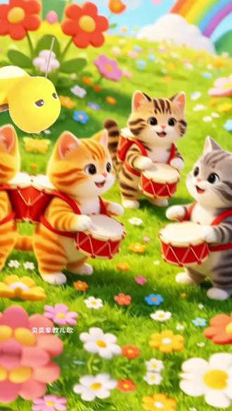 《小猫怎么叫》早教儿歌循环播放#早教儿歌 #动画 #益智 #二次元