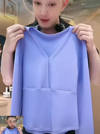 【韩哥女装】2025欧版雪青紫拼接时尚打底上衣#高级感穿搭 #这也太好看了 #时尚穿搭 #面料舒适透气 #气质穿搭