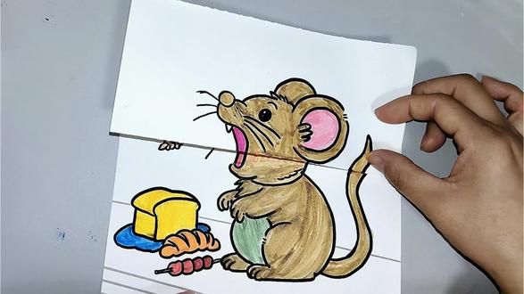 谁的米老鼠好看,有趣的折叠画,控笔练习 #折叠画 #控笔训练