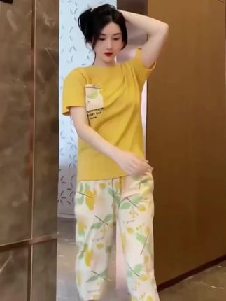 #睡衣家居服 #面料舒适透气 #谁穿谁好看 #夏季穿搭 #在家也要美美哒 @巨量千川 @DOU+小助手