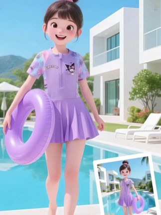 萌翻!库洛米控女儿的夏日梦幻泳衣。有女儿的家长看👀 过来! 家里小公主是库洛米粉?2025新款库洛米女童一体式泳衣🎀 可爱值拉满! 材质亲肤,穿脱方便,泳池温泉都适配💦 让娃秒变泳池最甜崽,玩水快乐翻倍✨ 戳我Get同款,承包女儿一夏可爱💜 #女童泳衣 #夏季玩水 #游泳装备 #库洛米女童泳衣 #儿童泳衣