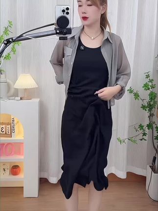 【正品】百搭时尚新款垂感长款女士高级感显瘦连衣背心裙-2522款#连衣背心裙 #背心裙穿搭 #连衣背心裙推荐#背心裙分享
