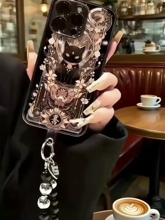 高级电镀玻璃招财猫适用苹果oppo华为vivo小米创意手链手机壳#原创视频 #爱了爱了 #今日分享 #分享 #好物分享