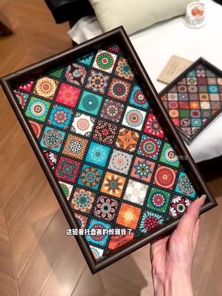 这胡桃木托盘装什么都好好看!才9块9,赶紧冲!#托盘#波西米亚风 #木质托盘#超便宜超划算#便宜又实用