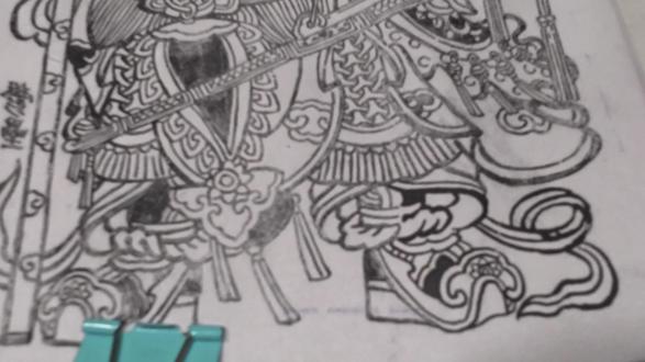 屁大点事儿记录艺术家#瞎画系列 #日常瞎画 #山海经门神#版画入门