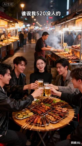谁说我520没人约……哈哈#没人能拒绝烧烤诱惑