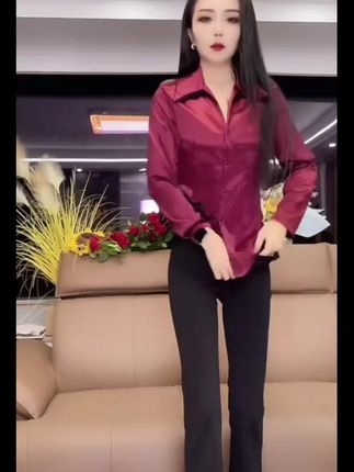 #只敢这样小发雷霆 #时尚潮流休闲气质纯色长袖衬衣