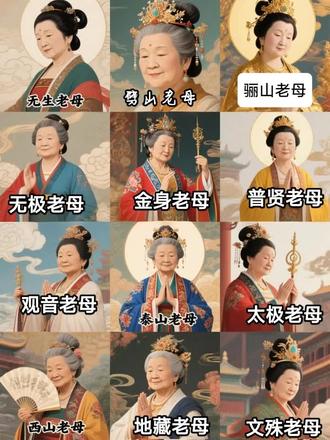 在中国民间信仰中,十二老母是十二位女性神灵,她们分别是:
无生老母:坐白色凤椅,身穿暗绿色服装,左手拿照妖镜,右手拿凳天拐。
劈山老母:坐金色莲花台,身穿白色服装,手中拿谭心镜。
骊山老母:坐红色莲花台,身穿印有花纹的黑服装,手中拿捆仙绳。
无极老母:坐花凤椅,身穿老枣红色服装,手中拿九环收魂圈。
金身老母:坐金黄色凤椅,身穿印有金凤凰图像的红服装,头戴金簪。
普贤老母:坐蓝色凤椅,身穿纯浅粉红色服装,手中拿金灵芝。
观音老母:坐红色莲花台,身穿纯大红服装,手中拿红荷花。
泰山老母:坐白色莲花台,身穿印有白色莲花图像的白色服装,手中拿白色荷花。
太极老母:坐浅水红莲花台,身穿印有红凤凰头像的金黄色服装,手中拿众生物。
西山老母:坐白色莲花台,身穿印有蓝凤凰图像的白色服装,怀中抱一娃娃。
地藏老母:坐金黄色凤椅,身穿印有黑凤凰图像的红色服装,手中拿金屋。
文殊老母:坐白色莲花台,身穿纯蓝色服装,手中拿书卷。
这些神灵被认为是主管人间妇女、儿童婚姻和家庭的神明,受到信徒的敬仰和供奉。