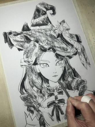 新员工兰原声勾画排线绘画完成版。 #绘画 #日常瞎画 #超自然行动组 #超自然行动组兰 #同学一起超自然吗 @抖音小助手