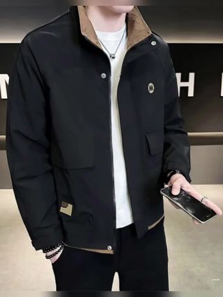 春秋潮牌夹克时尚立领休闲外套潮流帅气百搭夹克外套#男士穿搭分享 #夹克外套 #品质男装 #男士立领夹克外套#男士秋冬外套