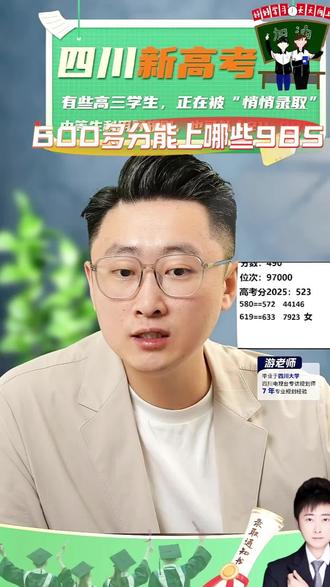 600多分能上到好的985吗?#985 #600分 #四川高考#升学规划#志愿填报