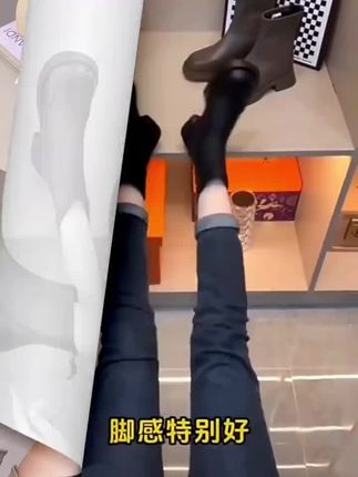 英伦复古马丁靴女圆头平底短靴软底弹力瘦瘦靴 2136真皮头层牛皮