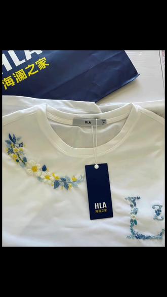 幸福有很多种,收到女朋友亲手秀的短袖是一种@忧忧 #海澜之家#diy短袖#刺绣diy