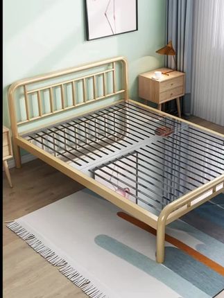 #实用省空间 #结实耐用 #加厚304不锈钢床1.5米x2米,家用双人床1.8米,简约1.2单人钢架床,