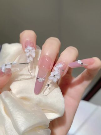 陶瓷白雕花胶#美甲💅 #超好看的美甲 #美甲分享 #夏天美甲 #木子老师美甲教学