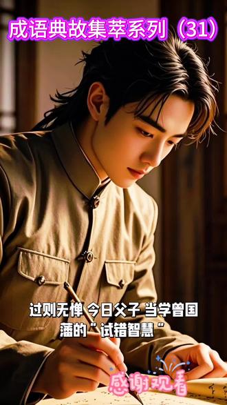 过则无惮改,是曾国藩育儿的大智慧,“人非圣贤,孰能无过,过而能改,善莫大焉。大胆“试错”是培养孩子感恩之心,报国之志的良方圣药。#成语#成语故事#千古佳话。