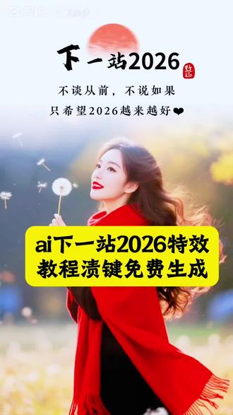 ai下一站2026特效教程来了 ai特效一键免费生成2026 # 一键制作2026模板# 2026你好模板 #剪影拍同款 #新年祝福