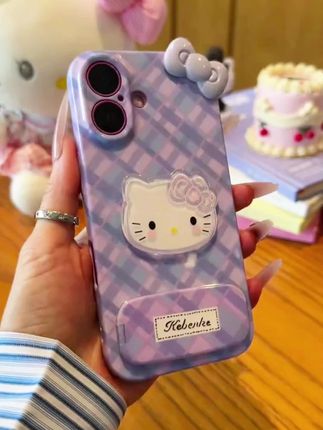 好可爱的紫格子KT蝴蝶结镜子支架手机 壳呀#好物推荐🔥 #这个手机壳真的长在我心巴上了 #手机壳 #爱了爱了