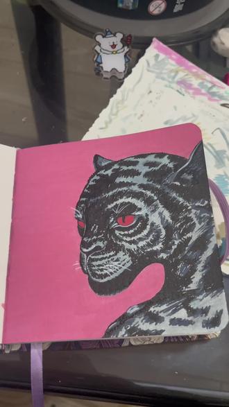 #丙烯画 #丙烯马克笔 #画画 我不行了,谁能看出来这是个豹???