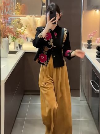 秋季新款新中式时尚洋气复古中国风气质两件套@DOU+小助手