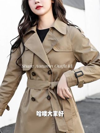春季时髦高级感修身显瘦高端时尚小个子英伦风短款风衣春秋外套女#穿搭分享 #女装穿搭 #考无人机证 #每日分享