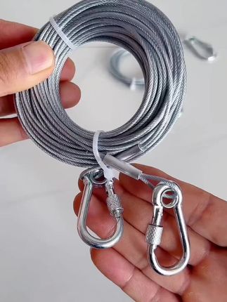 #好物推荐 旗旺加长不锈钢狗狗牵引绳狗链小中大型犬宠物防咬包胶晾衣钢丝绳#晾衣绳 #晾衣钢丝绳 #不锈钢绳 #不锈钢绳链子