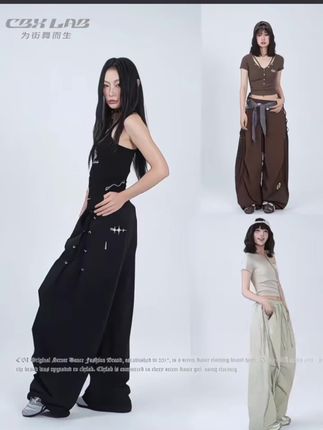 ROKBBK-K街舞潮牌新款系带速干嘻哈休闲显瘦女运动长裤爵士舞#夏季穿搭 #引领时尚潮流 #显腿长穿搭 #高级感穿搭 #休闲裤