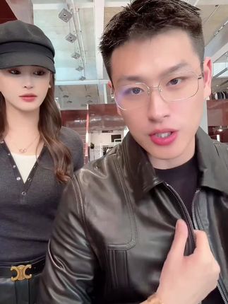 一眼心动!100%牛油蜡皮夹克,上身自带高级感,果然是我想要的宝贝!#秦磊 #男士皮衣 #皮夹克 #时尚单品