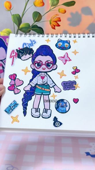 新款猎魔女团换装贴纸 #猎魔女团 #猎魔女团换装贴纸 #儿童换装贴纸 #儿童玩具 #贴纸