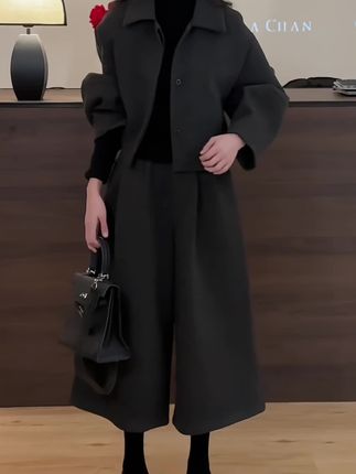 秋季新款时尚显瘦气质网红高档套装女高级百搭宽松大码两件套