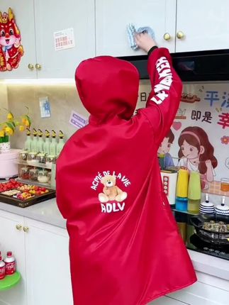 成人防水加绒加厚罩衣#室内 搞卫生穿上方便干净