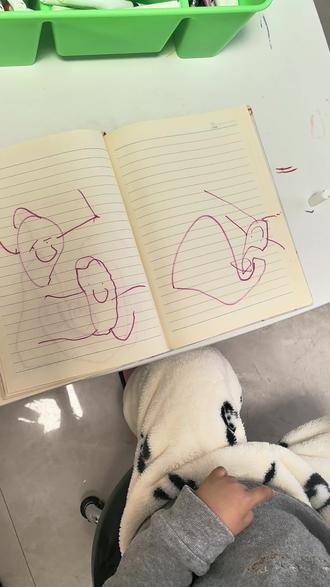 小朋友的奇思妙想,画了一家人☺️#画画日常记录